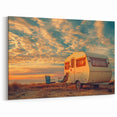 Golden Hour Caravan Art - Serene RV Wall Decor for Peaceful Spaces