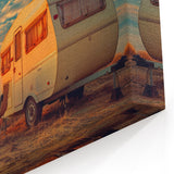 Golden Hour Caravan Art - Serene RV Wall Decor for Peaceful Spaces