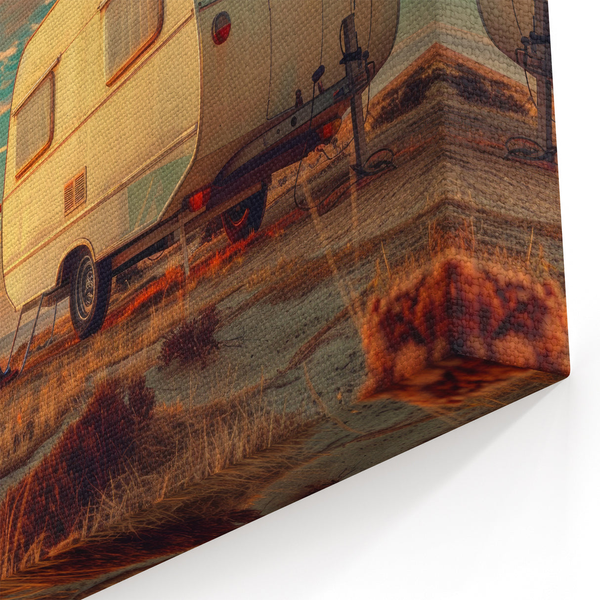 Sunset Serenity Caravan Art - Tranquil RV Wall Decor for Relaxation