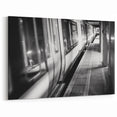 Monochrome Train Station Wall Art - Urban Subway Canvas Print