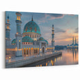 Serene Blue Domes Canvas Print - Reflective Architectural Wall Art