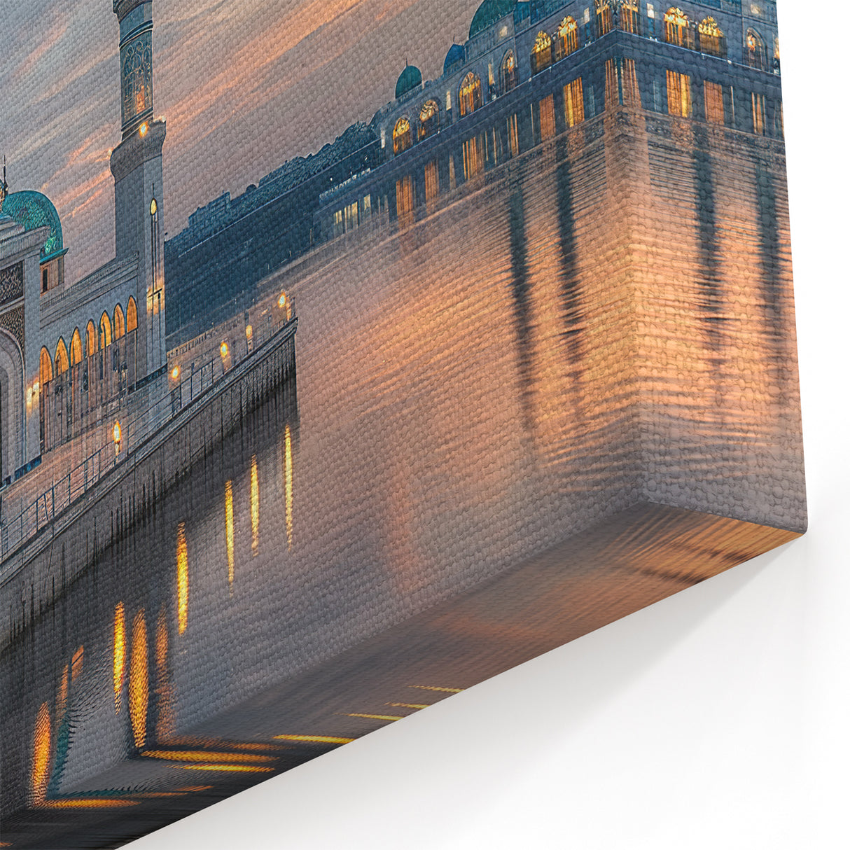Serene Blue Domes Canvas Print - Reflective Architectural Wall Art