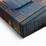 Serene Blue Domes Canvas Print - Reflective Architectural Wall Art