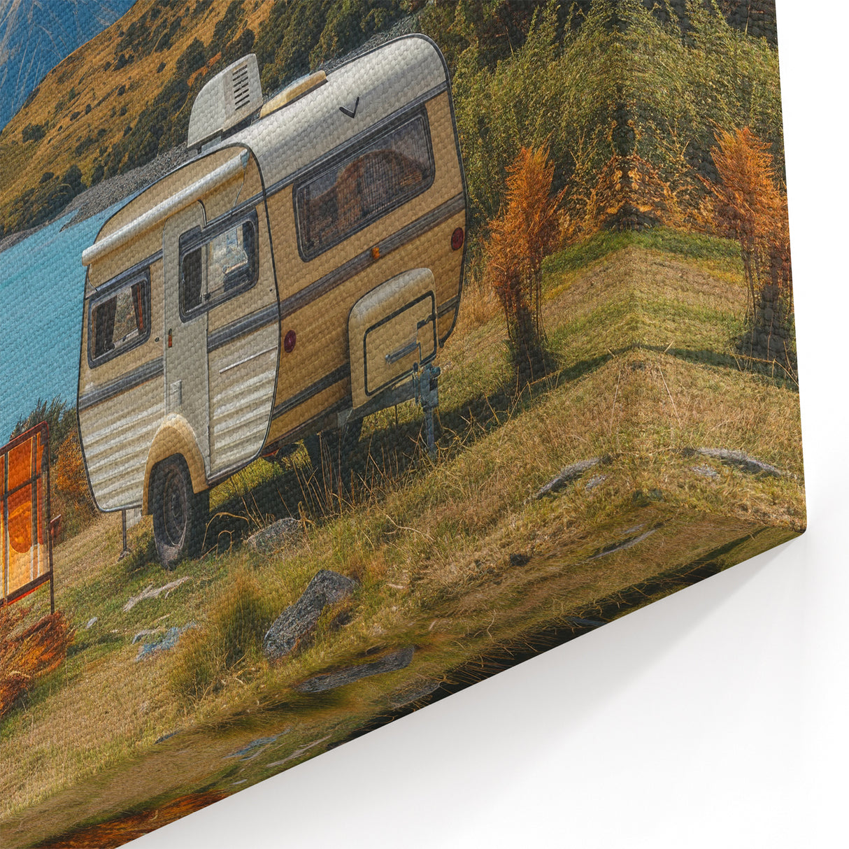 Majestic Mountain Caravan Art - Scenic RV Wall Decor for Nature Lovers