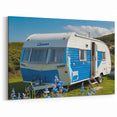 Bright Coastal Caravan Art - Vibrant RV Wall Decor for Ocean Lovers