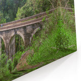 Scenic Train Over Bridge Wall Art - Nature-Inspired Railroad Canvas Print