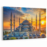 Sunset Over Istanbul Domes Canvas Print - Majestic Architectural Art