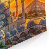 Sunset Over Istanbul Domes Canvas Print - Majestic Architectural Art