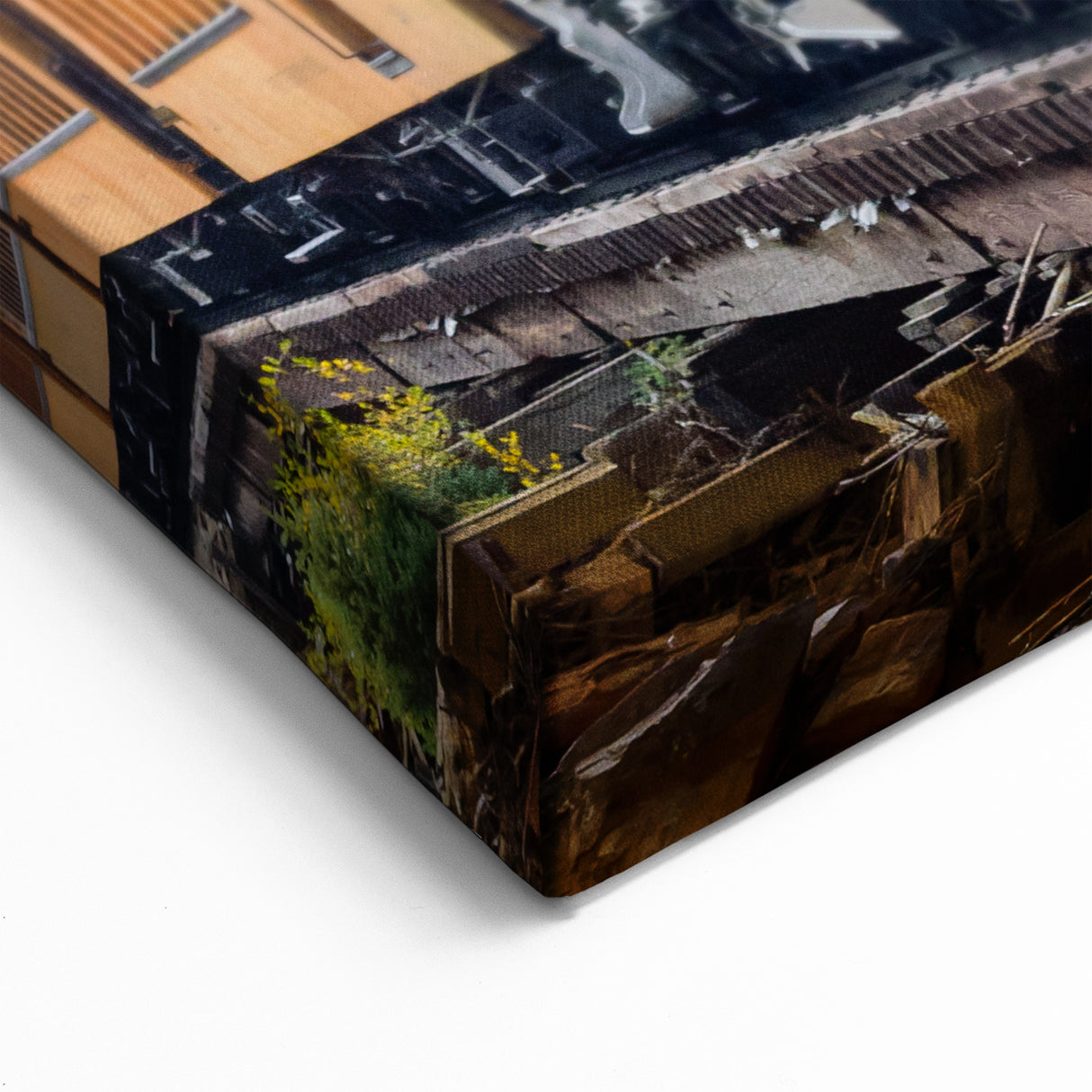 Mountain Steam Train Wall Art - Rustic Locomotive Canvas Print