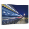 Night Train Speed Wall Art - Dynamic Long-Exposure Canvas Print