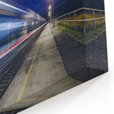 Night Train Speed Wall Art - Dynamic Long-Exposure Canvas Print