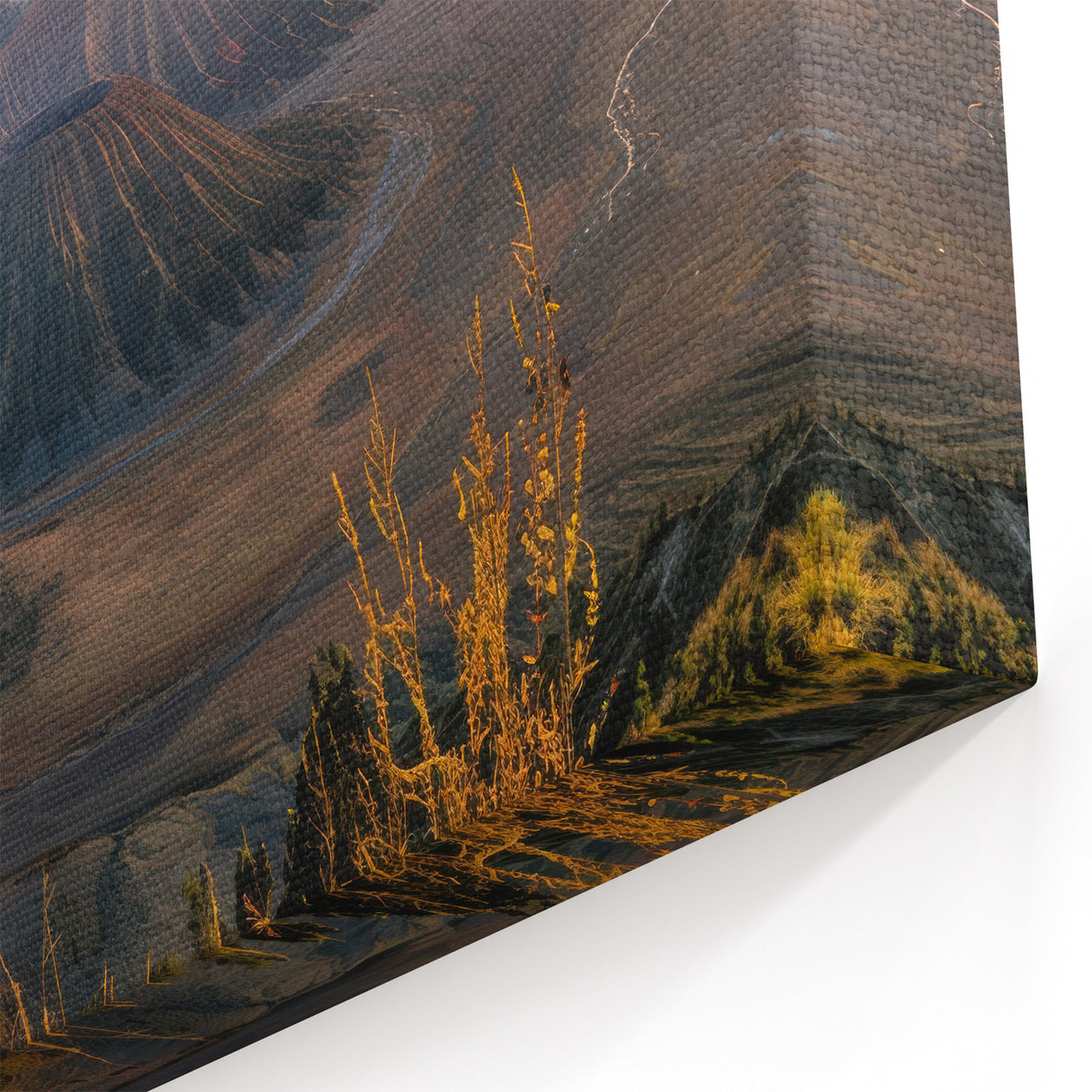 Volcanic Sunrise Landscape Art – Majestic Volcano Canvas Print