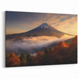Autumn Volcano Landscape Art – Serene Volcano Canvas Wall Decor