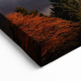 Autumn Volcano Landscape Art – Serene Volcano Canvas Wall Decor