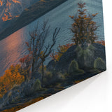 Majestic Volcano Lake Art – Vibrant Landscape Canvas Print
