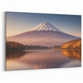 Tranquil Volcano Lake Art – Serene Landscape Canvas Wall Decor