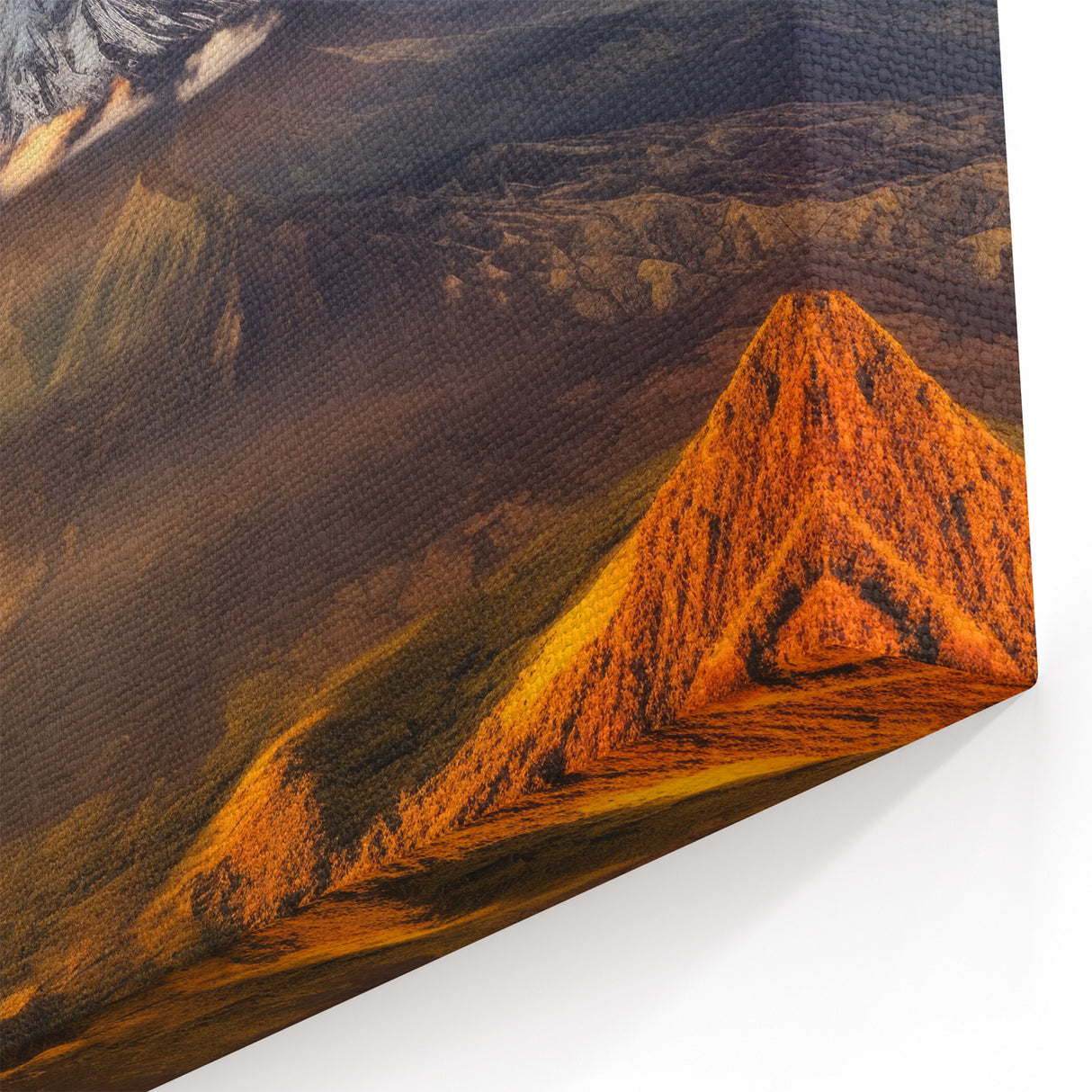 Golden Sunrise Volcano Art – Majestic Landscape Canvas Print