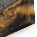 Majestic Volcano Grassland Art – Serene Landscape Canvas Print