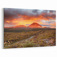 Fiery Sunset Volcano Art – Dramatic Landscape Canvas Wall Decor