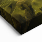 Aerial Volcano Landscape Art – Lush Green Mountain Canvas Print