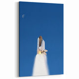 Space Shuttle Launch with Moon | Captivating Spacecraft Canvas Prints