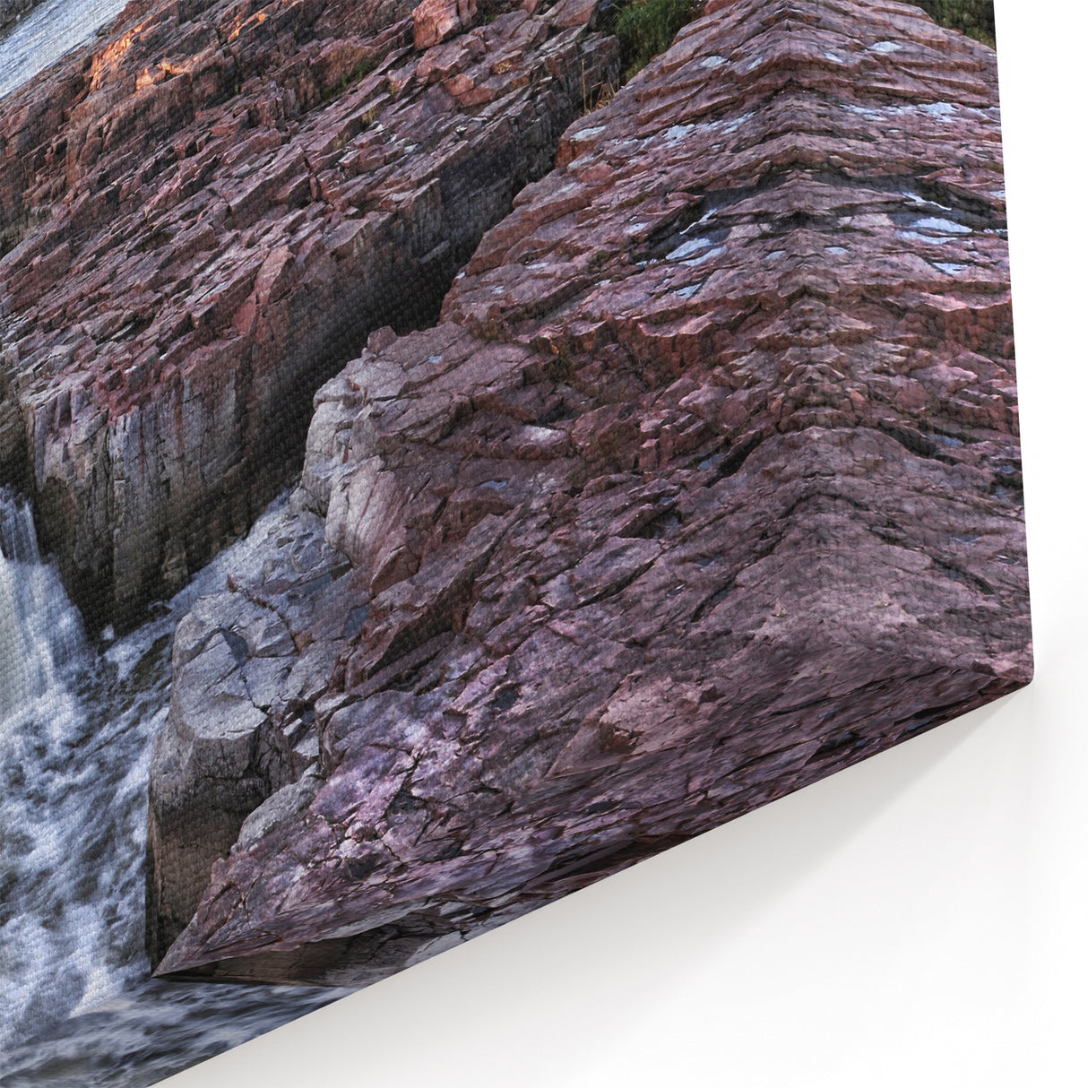 Rustic Waterfall Canvas - Serene Landscape Waterfall Painting for Home