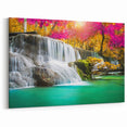 Vibrant Waterfall Canvas - Exotic Nature Scene Waterfall Painting for Home