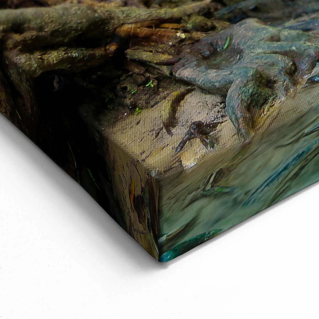 Autumn Waterfall Canvas - Vibrant Fall Scene Waterfall Painting for Home