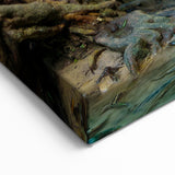 Autumn Waterfall Canvas - Vibrant Fall Scene Waterfall Painting for Home