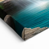 Tranquil Waterfall Canvas - Serene Sunset Landscape Waterfall Painting