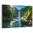 Sunlit Waterfall Canvas - Vibrant Morning Landscape Waterfall Painting