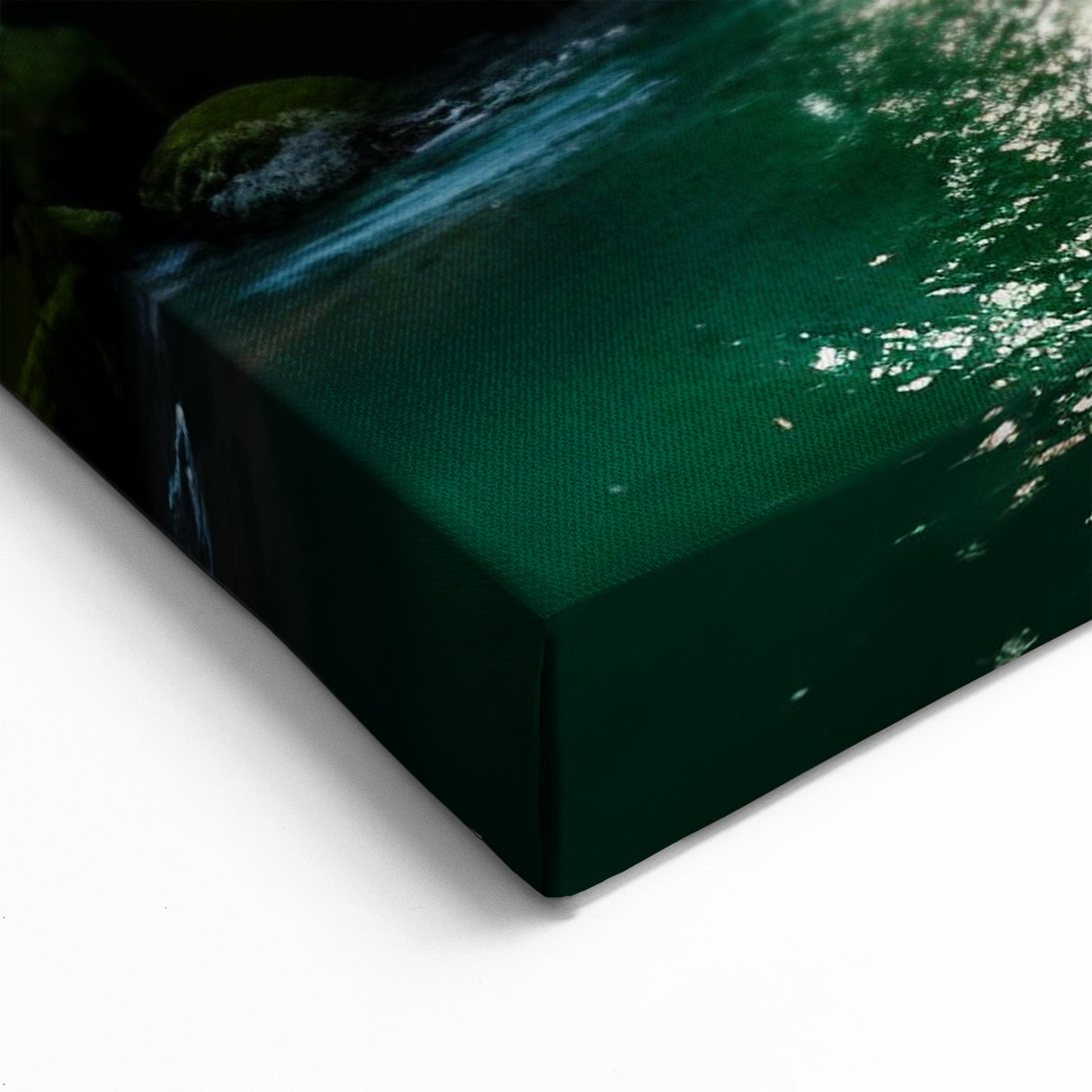 Sunlit Waterfall Canvas - Vibrant Morning Landscape Waterfall Painting