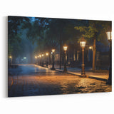 Serene Night Pathway Wall Art – Tranquil Scenic Road Prints for Home Decor