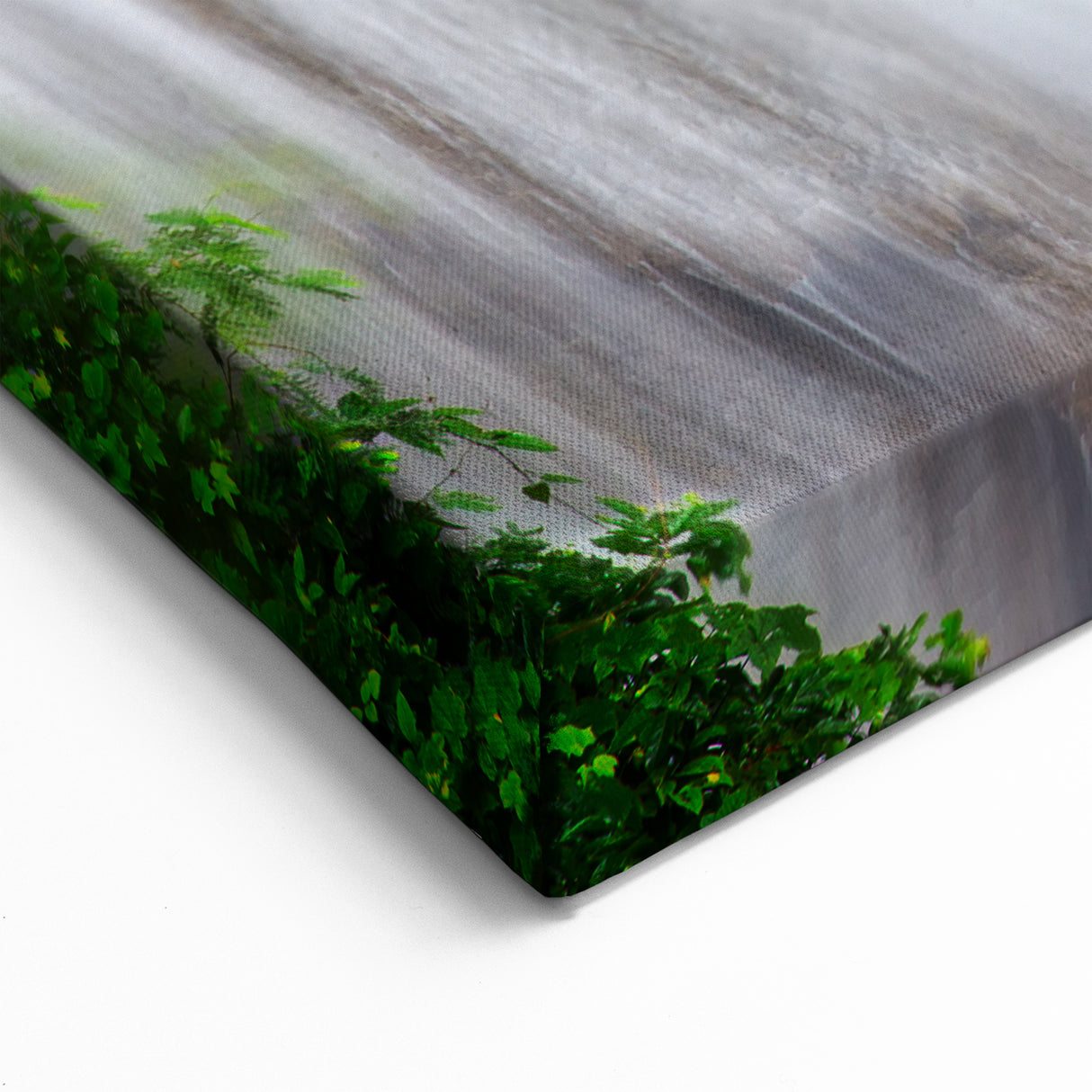 Cascading Waterfall Canvas - Serene Multi-Tiered Landscape Painting