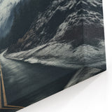 Misty Mountain Road Art – Serene Winter Pathway Canvas for Tranquil Decor