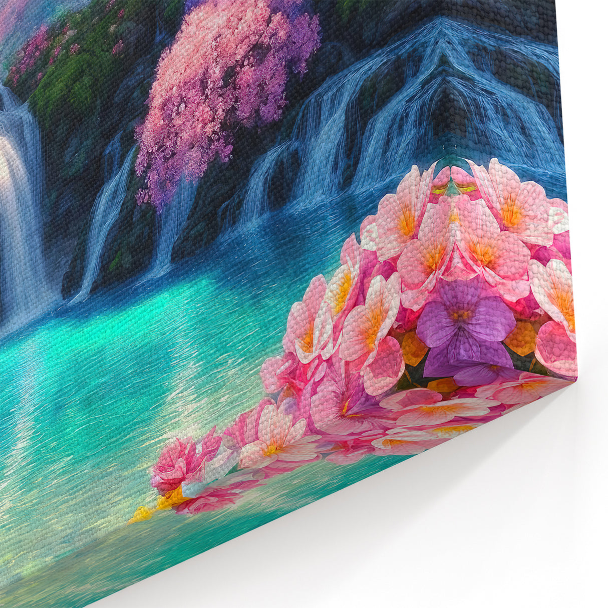 Tranquil Waterfall Picture - Vibrant Nature Scene Wall Art for Home Decor
