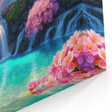 Tranquil Waterfall Picture - Vibrant Nature Scene Wall Art for Home Decor