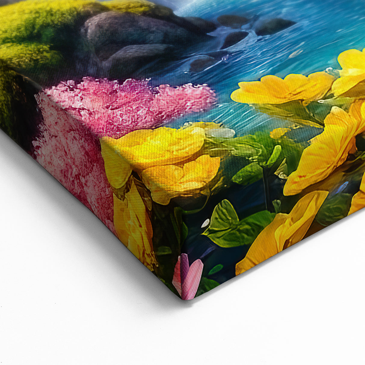 Tranquil Waterfall Picture - Vibrant Nature Scene Wall Art for Home Decor