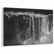 Majestic Waterfall Canvas - Black and White Nature Scene Wall Art