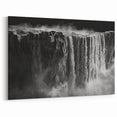 Majestic Waterfall Canvas - Black and White Nature Scene Wall Art