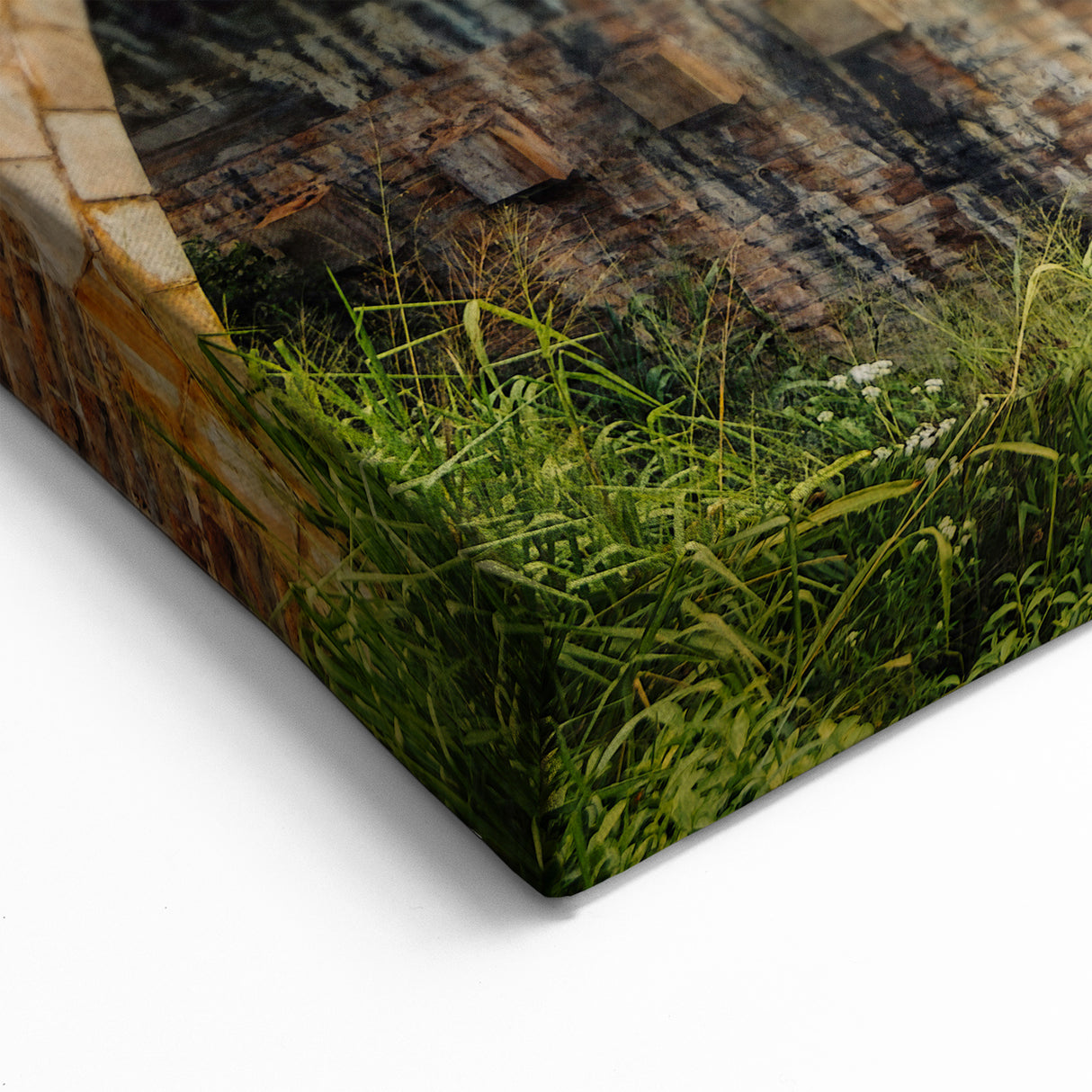 Scenic Red Train on Bridge Wall Art - Vibrant Locomotive Canvas Print