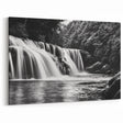 Elegant Waterfall Canvas - Black and White Nature Scene Wall Art