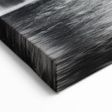 Elegant Waterfall Canvas - Black and White Nature Scene Wall Art