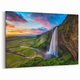 Vibrant Waterfall Canvas - Majestic Nature Scene Wall Art for Home Decor