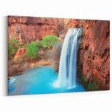 Vibrant Waterfall Canvas - Striking Desert Scene Wall Art for Home Decor