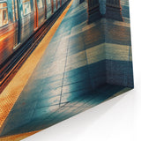 Urban Subway Train Wall Art - Dynamic Cityscape Canvas Print