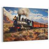Vintage Desert Train Wall Art - Western Locomotive Canvas Print
