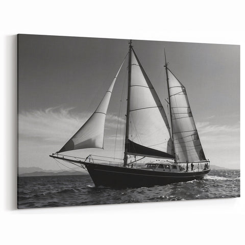 Elegant Sailing Yacht Wall Art - Nautical Canvas for Ocean Decor