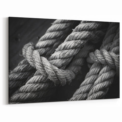 Nautical Rope Close-Up Wall Art - Rustic Canvas for Marine Decor
