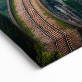 Misty Forest Train Wall Art - Serene Locomotive in Lush Greenery Print